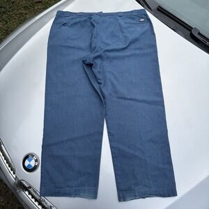Vtg Dickies Chino Workwear Pants Blue Talon Zip Gusset 874 80s 44X29
